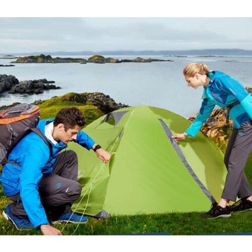 Aluminum Pole Lightweight Camping Layer Backpacking Tent Dual Tent 200X140X110CM Portable Outdoor Tent for Hiking Travel