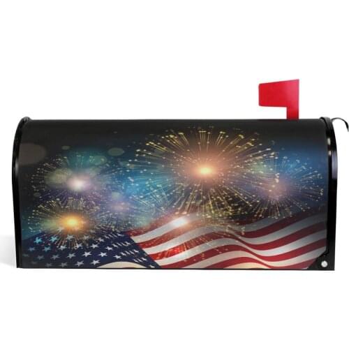 American Flag Patriotic USA Magnetic Mailbox Cover MailWraps 4Th Of July Memorial Day Firework Star Mailbox Wraps