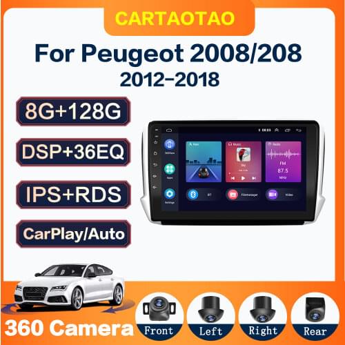 2G + 32G 10" 2din Android 8.1 GO Car DVD Player for 2015 2016 2017 2018 peugeot 2008 Car Radio GPS Navigation WIFI IPS Player