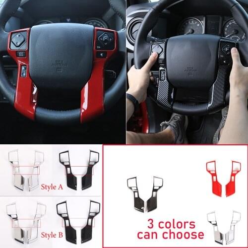 ABS Car Steering Wheel Button Frame Cover Trim Fit For Toyota Tacoma 2016-2020 Car Interior Decoration Accessories