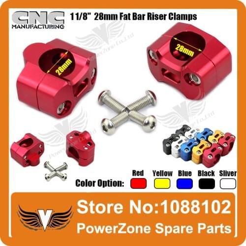CNC Alloy 7/8" To 11/8" 28mm Universal Fat Bar Handlebar Riser Clamps Taper Handlebar ATV Motorcycle Dirt Bike Free Shipping