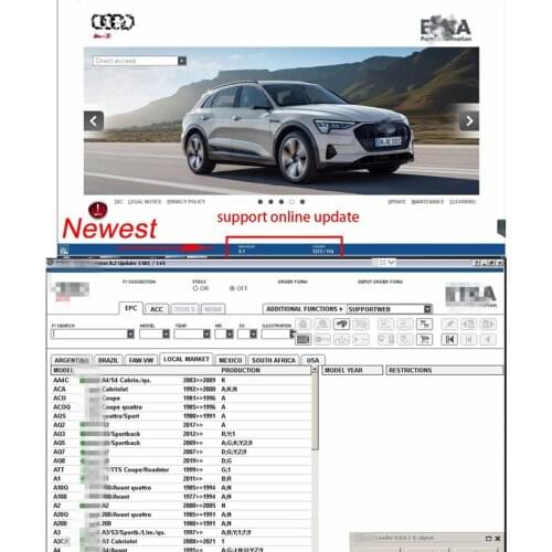 For V/W+AU//DI+SE//AT+SKO//DA Support cars 2020 E T/ K 8.2 V Group Vehicles Electronic Parts Catalogue until 2020 years New