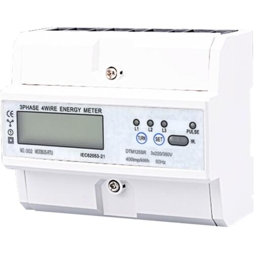 Electronic Watt Power Consumption Energy Meter Digital Display 3 Phase 4 Wire DTM125SR TB Sale