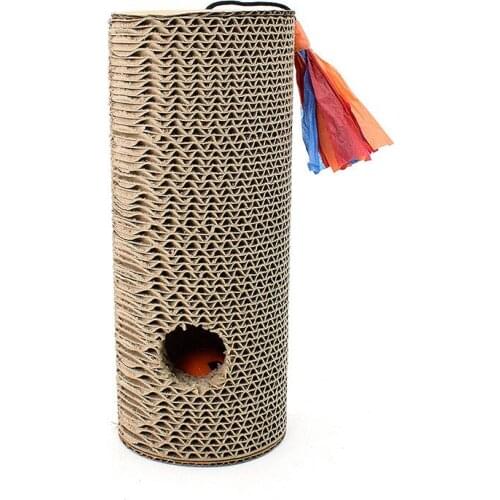 Cat Post Scratching Board Puzzle Rock Toy Game With Toy