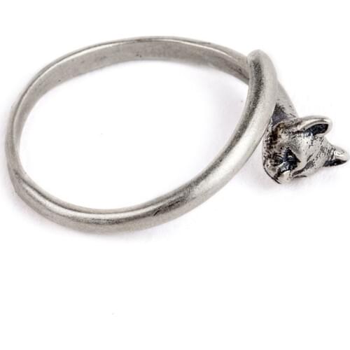 S925 silver creative jewelry woman ring cute and simple kitten open ring adjustable ring for woman