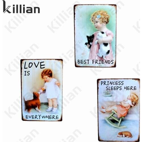 Retro European Style Doll Metal Plaque Room Tin Sign Home Decoration Shop Wall Metal Plate Metal Poster Bar Club Decoration