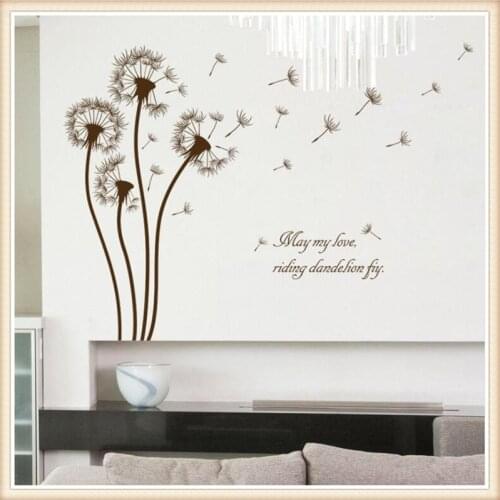 Flying Dandelion Wall Sticker Decals Living Room Bedroomkids Rooms Home Decor PVC Autocollant Mural