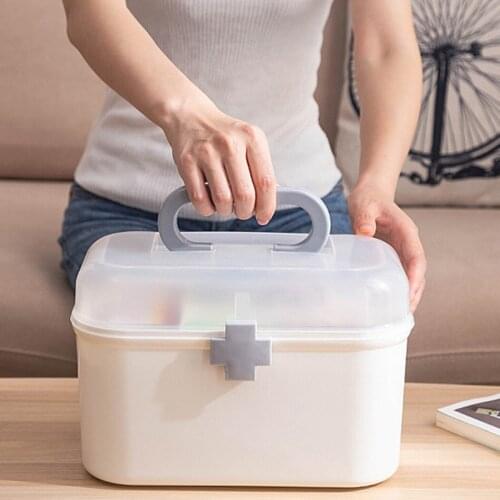 Multifunctonal Plastic Medicine Boxes Storage Box Large Capacity Drawer Sundries Organizer Folding Chest Storage First Aid Kit