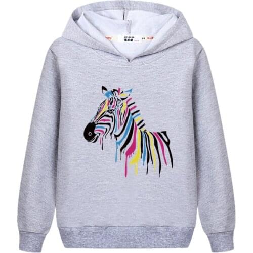 Girls Fashion unicorn Hoodies Zebra Print Casual Sweatshirt Lolocee Kids Cotton Tops Clothes New Baby Girls Pullover