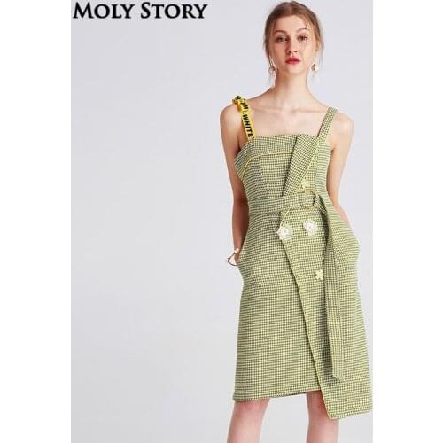 Модные платья в клетку Moly Story China At AliExpress