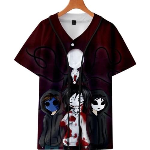 Creepypasta 3d baseball T Shirt Fashion Harajuku T-shirt Funny Printed Tee Shirt Plus Size Men Short Sleeve Tshirt Clothes