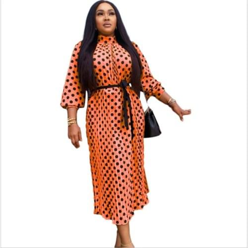 2021 Clothing New Popite Retro Ethnic African Clothing Chiffon Print Big Swing Womens Dress Long Skirt