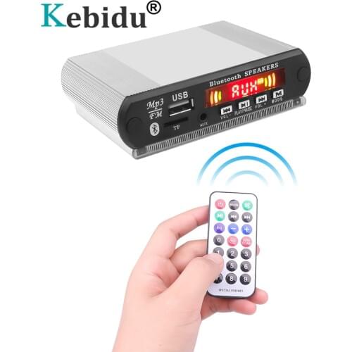 KEBIDU 12V MP3 WMA Bluetooth Decoder Board with Aluminum Shell Box Support USB/TF/FM Audio Module Call Recording Color Screen