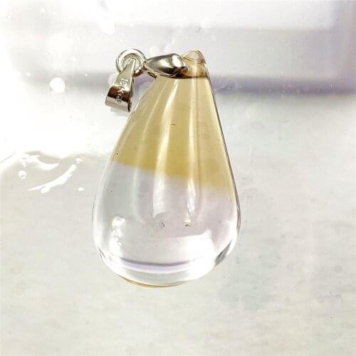 Natural Yellow Purple Ametrine Quartz Crystal Pendant Water Drop 28x18x10mm For Women Men Fashion Jewelry Necklace AAAAA