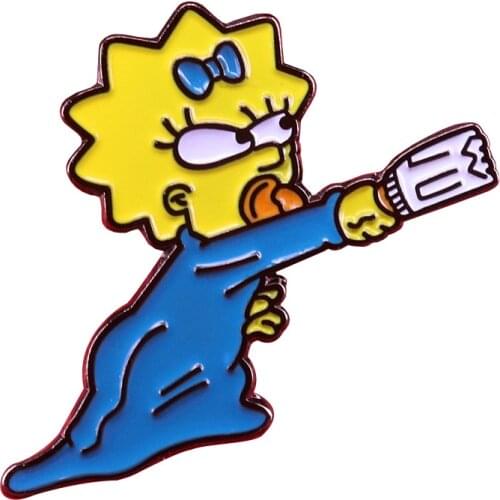 Angry Baby Maggie Cute Lapel Pin American satirical animated sitcom created by Matt Groening