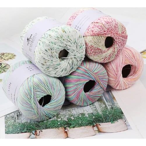 1 Bundle 10 Strands Acrylic Hand Knitting Yarn Lace Crochet Thread Cord DIY Embroidery Needle Sewing Accessory