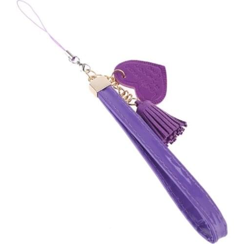Love Heart Tassel Hand Wrist Lanyard Strap String for Mobile Phone Cellphone