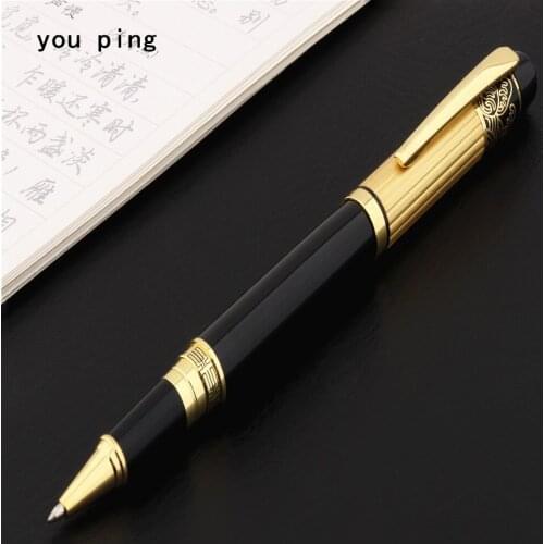 Luxury pen high quality 049 Golden hat Black Heavy Business office Rollerball Pen New School student stationery Supplies