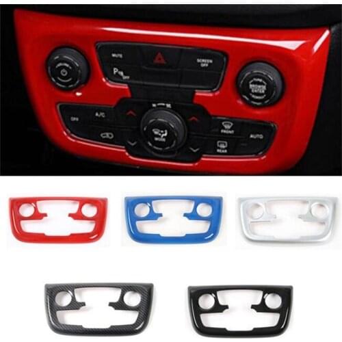 SHINEKA Car Accessories Air Conditioner Control Panel Frame Decoration Covers Fit For Jeep Compass Automatic Type 2017