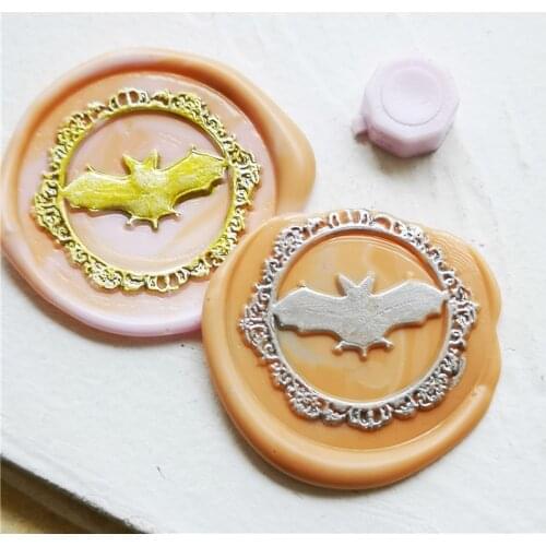 BAT in round ornate frame Wax Seal Stamp for seal stamps Retro Wood Stamp Sealing Wax Seal Stamp Wedding Decorative seals