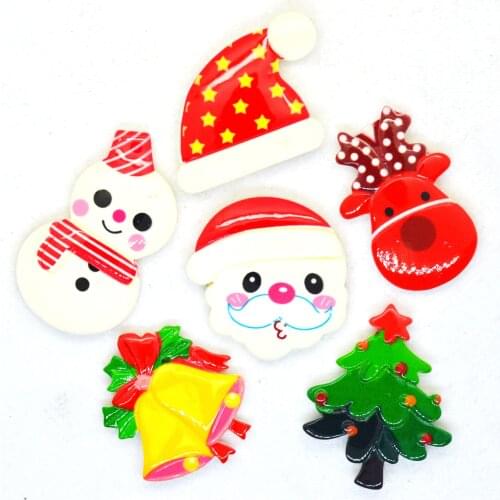Resin Flatback Christmas Snowman Reindeer Cabochons,Christmas Scrapbook Party Embellishment Decoration,Hair Bow Centers