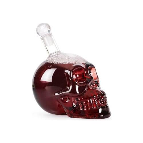125ml 350ml 550ml 1000ml Skull Head Shape Liquor Water Glass Bottle for Bourbon Vodka Cups