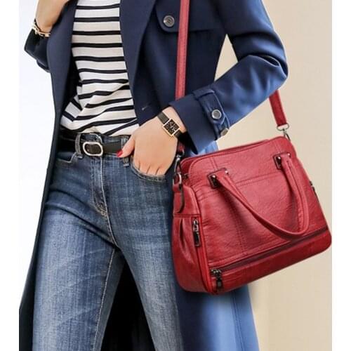 Messenger Bags Bags Women New Soft Leather Female Bag Real Cowhide Large Capacity Handbag Shoulder