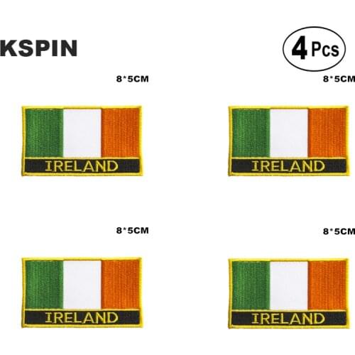 Ireland Rectangular Shape Flag Iron on Saw on Patches Embroidered Flag Patches National Flag Patches for Clothing DIY Decoration
