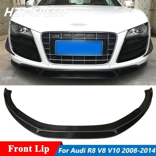 Carbon Fiber CF Front Bumper Lip Shovel Spoiler Chin For Audi R8 V8 V10 Coupe Convertible 2 Door 2008-2014
