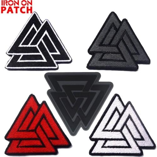 Valknut Odin Viking Valknut Symbol Viking Norse Rune Valknut Symbol Patch Embroidered Mythology Norse Badge Applique for Cloth