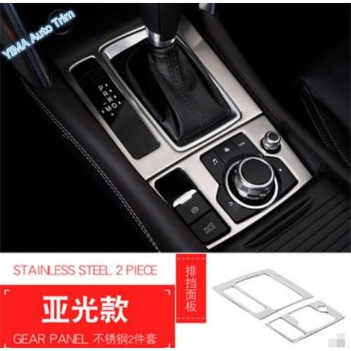 High Quality For Mazda 6 Sedan & Wagon 2016 2017 Stainless Steel Gear Shifter Box Panel Cover Stickers Trim 2 Pcs