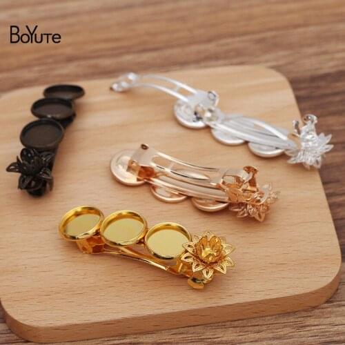 BoYuTe Custom Made (100 Pieces/Lot) Fit 12MM Cabochon Base Hair Clips Diy Handmade Jewelry Accessories Wholesale