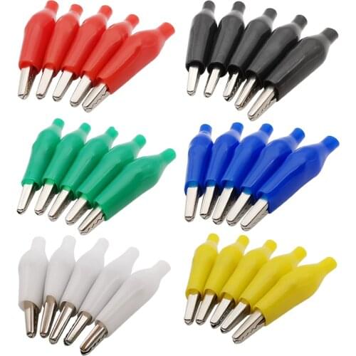10Pcs/lot 28mm 35mm 45mm Alligator Clips Crocodile Clamps Electrical Testing Probe with Protective Insulation Cover