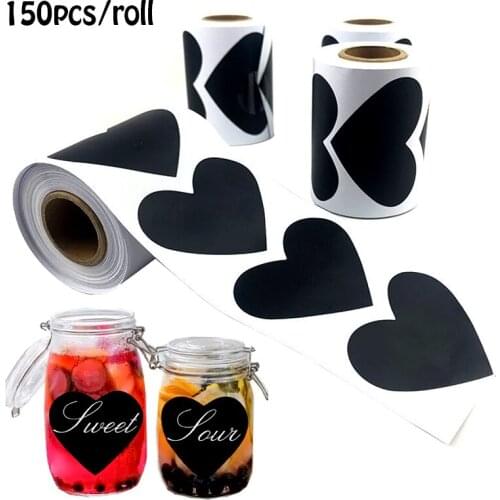150pcs/roll Waterproof Chalkboard Kitchen Spice Label Stickers Home Jars Bottles Tags Blackboard Labels Stickers With Marker Pen