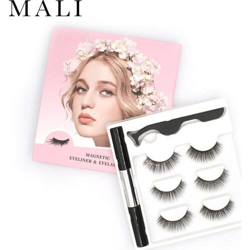 3Pairs Self-adhesive Eyeliner Pen & mascara Lashes Set Quickdrying No Magnetic Eyelashes Extension Wholesale Natural Makeup Tool