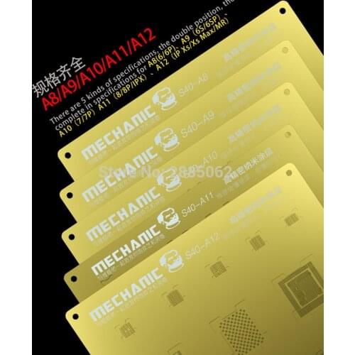 3D Groove planting tin gold BGA steel stencil mesh S40 A8 A9 A10 A11 A12 for IPhone chip plant High temperature resistance