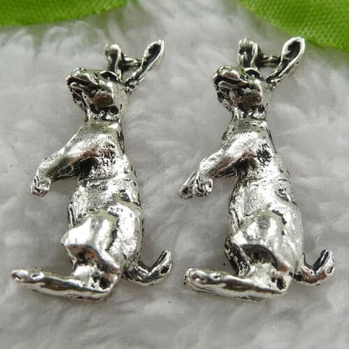 96 pieces antique silver kangaroo charms pendant 30x14mm #540