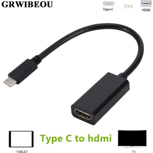 Grwibeou USB-C to HDMI Adapter Type C to HDMI Adapter USB 3.1 Male to Female Converter for MacBook2016/Huawei Matebook/Smasung