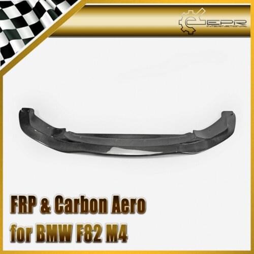 Car Styling For BMW F82 M4 Carbon Fiber PSM Style Front Lip Glossy Fibre Finish Bumper Splitter Auto Racing Accessories Body Kit