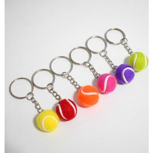 6 Color Simulation Tennis Key Chains 20mm Sport Ball Key Rings Bag Accessories Personalized Gifts For Team Friends