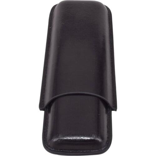 1pc 2 Tube Cigar Holder PU Leather Cigar Humidor Black Gift for Father
