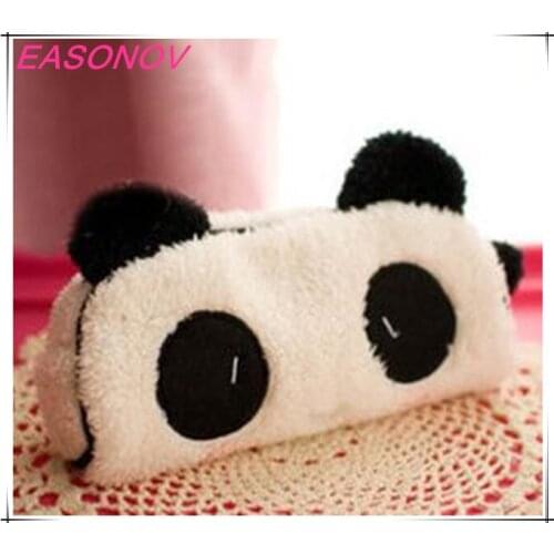 EASONOV new Hot three-dimensional cute panda pencil case creative plush pencil bag multi-function storage bag wholesale