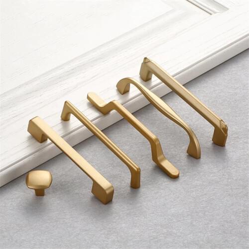 KK&FING European Aluminum Alloy Gold Cabinet Handles Drawer Knobs Kitchen Cupboard Wardrobe Door Pulls Furniture Handle Hardware