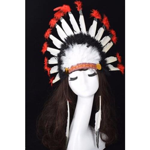 Feather Headdress Hats Native Headdress Feather Costumes War Bonnet Hat Headdress Cap