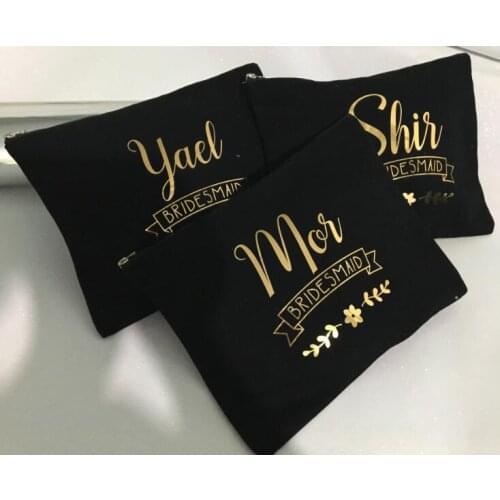 Customized titles names makeup toiletry kits bride bridesmaid wedding birthday Make Up Bags Unique Gift for Bridal Party favors