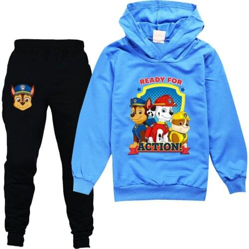 PAW PATROL Hoodies Kids Sweatshirt Set Fashion Hooded T Shirt Trousers Toddler Girls Coat Children Kid Boys Tracksuit