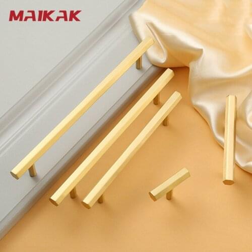 Brass Copper Cabinet Knobs and Handles Gold Kitchen Handle Cupboard Door Pulls Dresser Knobs Furniture Handle Door Hardware