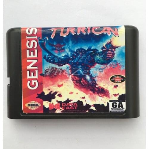 Mega Turrican EU/JAP Shell for 16 bit Game Card for Genesis System for Sega Mega Drive