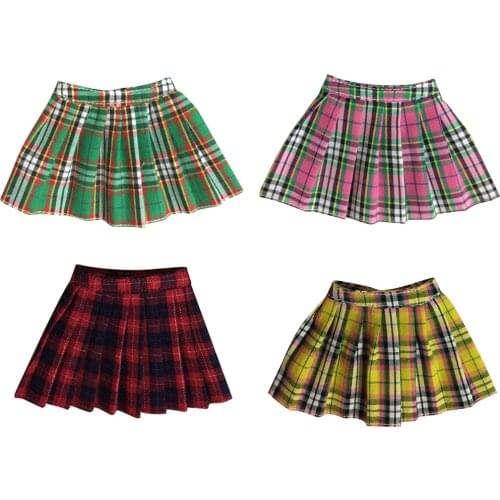 1/6 Scale Plaid Mini Skirt Schoolgirl Short Dress Pants for CY CG Kumik