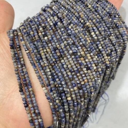 Natural Gemstone Small Faceted Beads Sapphire Loose Spacer Beads for Handmade Crafts Bracelet Necklace Earrings Jewelry Making